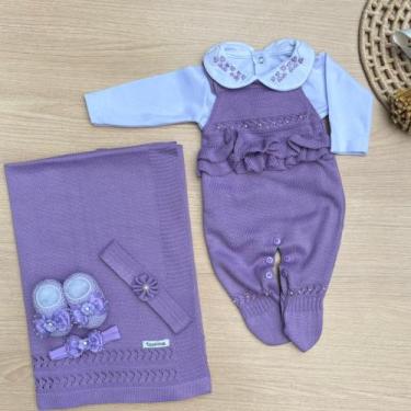 Imagem de Saída de Maternidade Menina Ayla Tamine Dinhos Baby Conjunto Tricot 6 