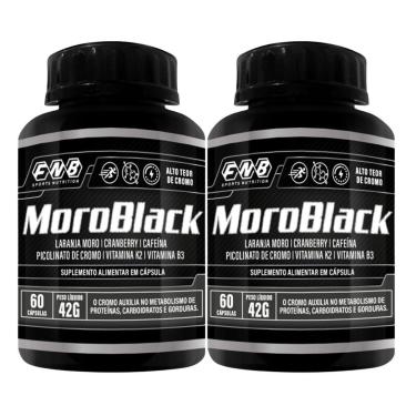 Imagem de Kit 2x MoroBlack Laranja Moro Cranberry Cafeína Cromo Vitamina K2 B3 60 Capsulas Flora...