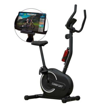 Imagem de Bicicleta Ergométrica Vertical V-1000 Connect Bluetooth Ajustável Preto Consport