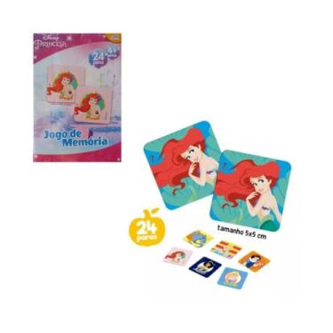 Imagem de Jogo da Memória Disney Princesas 24 pares Novo Papel Toyster