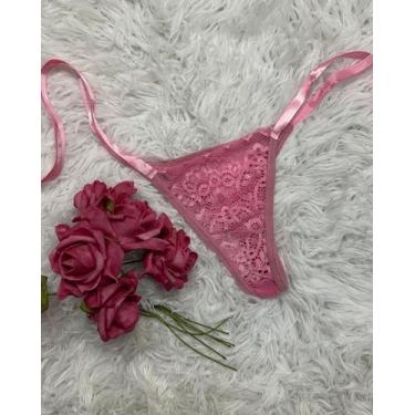 Imagem de Calcinha Fio Dental Tipo Lingerie Sexy em Renda e Tule - Dica - VD1044