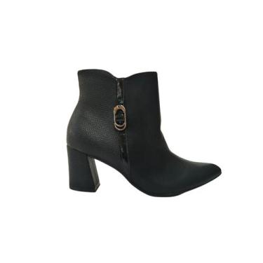 Imagem de Piccadilly Bota Social Cano Curto Salto 8 Cm Ref. 745137, Preto, 35