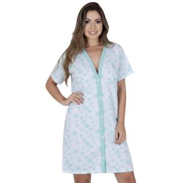 Imagem de Camisola de Malha Aberta na Frente Vestido Amamentação Cirurgia - Sem 