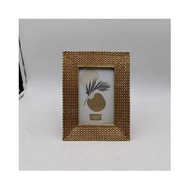 Imagem de Porta Retrato fotos 10X15Cm Dourado  dimensoes do porta retrato 22 cm 