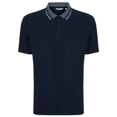 Imagem de Camisa Polo Individual Maquinetada Ou25 Marinho Masculino, M