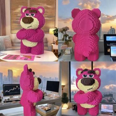 Imagem de Blocos de Montar Urso Rosa Zangado 3D  9000 Peças, Brinquedo Educativo