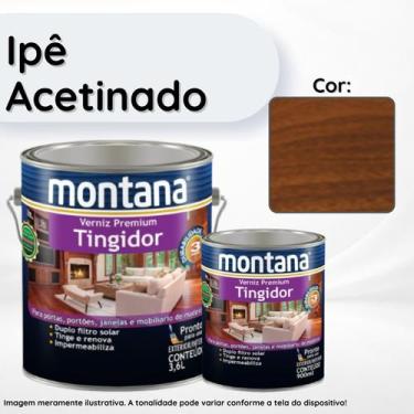 Imagem de Verniz Premium Tingidor Ipê Acetinado 3,6L Montana Proteção Madeira - 