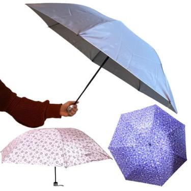 Imagem de Sombrinha Guarda Chuva 100% Dupla Face Estrutura em aço Mini 7 varetas