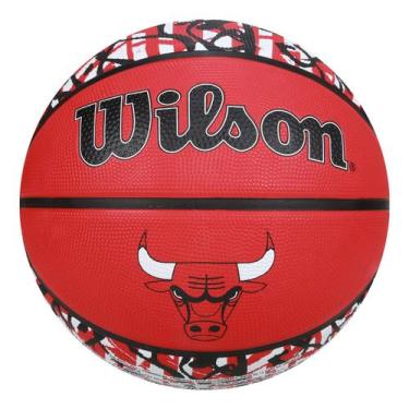 Imagem de Bola de Basquete Wilson NBA Chicago Bulls Graffiti, Vermelho, Único