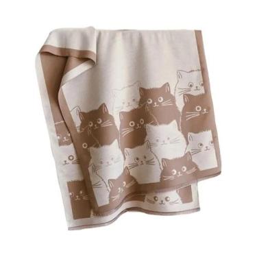 Imagem de Cachecol De Cashmere Pashmina Jacquard Com Estampa De Gato Para Mulher