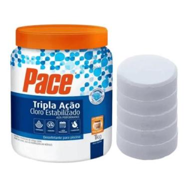 Imagem de Pastilha de cloro p/ Piscina HTH PACE Pote com 5 unidades de 200g