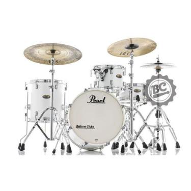Imagem de Bateria Pearl Decade Maple Bop Jazz White Satin Bumbo 18, 12, 14 e Cai