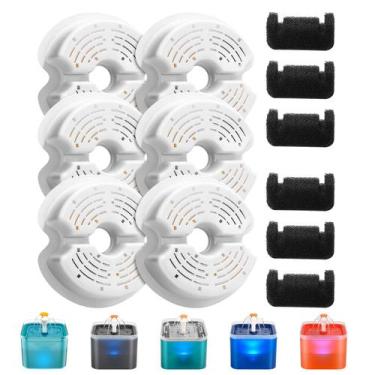 Imagem de Filtros para fonte de água para gatos AONBOY F2 6 de carvão + 6 de esp