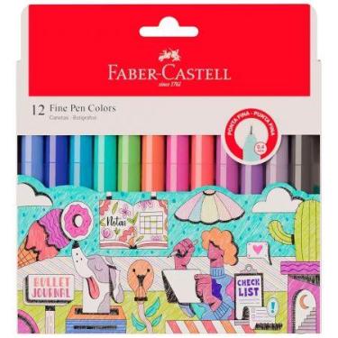 Imagem de Caneta hidrográfica Fine Pen Colors 12 cores FPB/ES1ZF/357712 - Faber-
