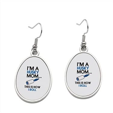 Imagem de Brinco I'm a Husky Mom this is how I Roll - Brincos pendentes para meninas - Presente de festa de aniversário dos namorados