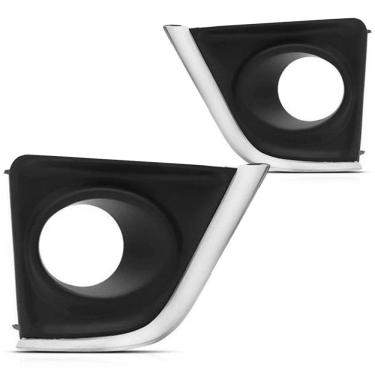 Imagem de Par Grade Milha Corolla 2015 2016 2017 Com Furo Aro Cromado