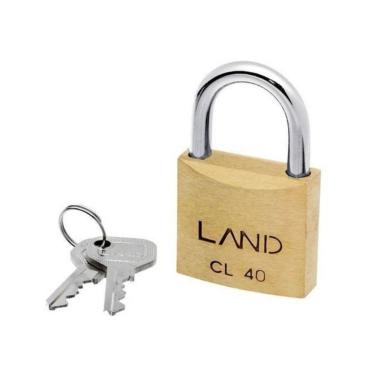 Imagem de Kit 5 Cadeado De Latão Maciço Armário Bicicleta Mala Land CL 40mm