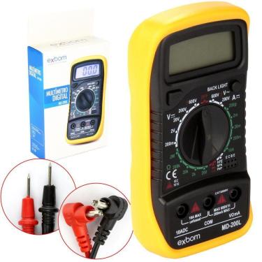 Imagem de Multimetro Digital Profissional Portatil com Bateria MD-200L EXBOM