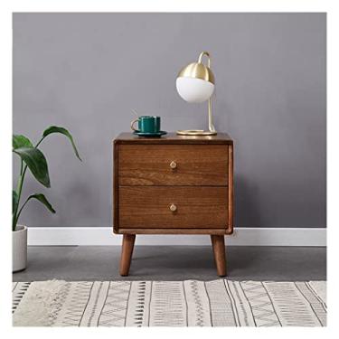 Imagem de Mesas Laterais de Cama com Gaveta Dupla Mesa de Cabeceira Moderna Minimalista Pequeno Apartamento Quarto Mini Armazenamento Armário Casa Madeira Mesa de Cabeceira para Quarto (Cor: B)
