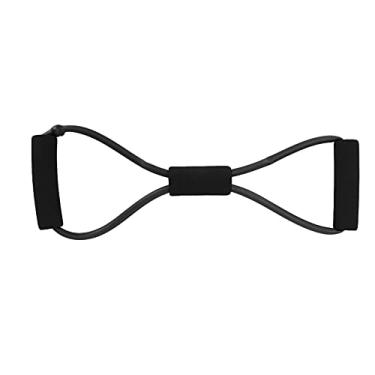 Imagem de Figura 8 Faixa de resist¨ºncia, faixa de resist¨ºncia ao exerc¨ªcio TPE com al?a absorvente de suor, faixas de treino resistentes el¨¢sticas multifuncionais para ioga em casa, academia, fitness (Blac