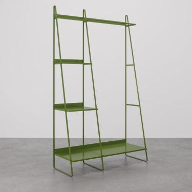 Imagem de Arara de Roupas em Aço Begônia CabeCasa MadeiraMadeira Verde Musgo