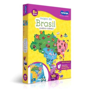 Imagem de Puzzle Infantil Quebra Cabeça Mapa Do Brasil 100 Peças - Toyster