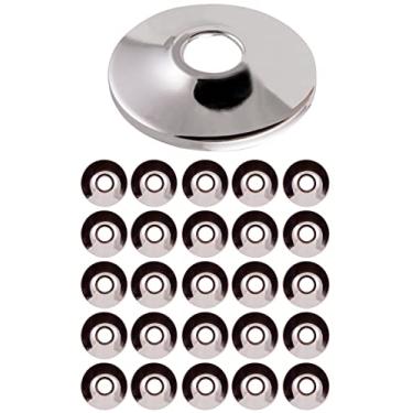 Imagem de Supply Giant F-25235-25 3,8 cm Sure Grip Flange Escutcheon Plate para tubos de cobre, raso, cromado (pacote com 25)