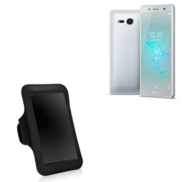 Imagem de Capa BoxWave compatível com Sony Xperia XZ2 Compact (capa da BoxWave) - braçadeira esportiva, braçadeira ajustável para treino e corrida para Sony Xperia XZ2 Compact - preto
