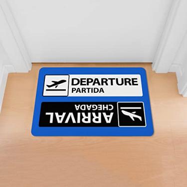 Imagem de Tapete Porta Banheiro Quarto 60x40cm - Viagem Azul