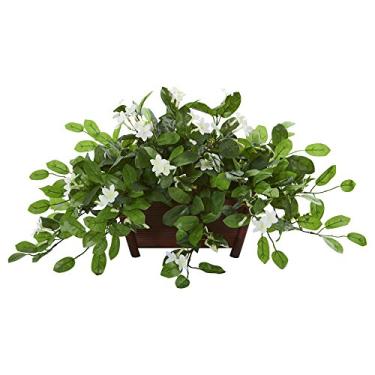 Imagem de Nearly Natural Mistura Stephanotis planta decorativa artificial de seda verde