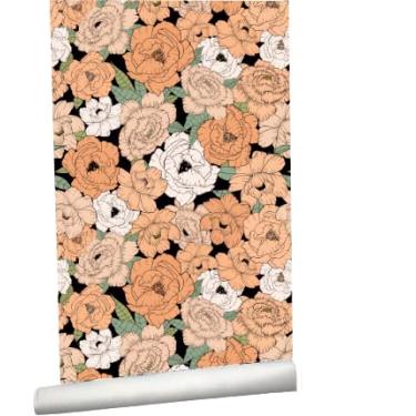 Imagem de Papel de Parede Peônias I Crie Paredes I Impresso em alta definição (A:3m x L:0,5m, Peônias de Pêssego)