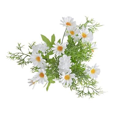 Imagem de Kasituny 1 buquê de flores falsas decoração de casa não murchas flores de seda artificial muito coloridas Branco