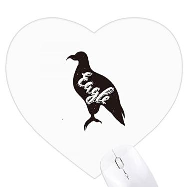 Imagem de Tapete de borracha águia preto e branco coração animal tapete de escritório