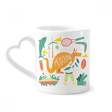 Imagem de Melbourne Australia Caneca Canguru Tênis Surf Café Cerâmica Copo Coração Vidro
