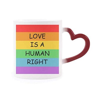 Imagem de Caneca gay lésbica arco-íris bandeira LGBT sensível ao calor copo de grés que muda de cor vermelha