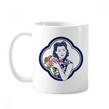 Imagem de Caneca de cerâmica flor de beleza cultura chinesa cerâmica xícara de café porcelana louça