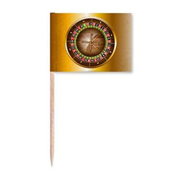 Imagem de Ilustração realista do toca-discos de cassino, bandeiras de palito, marcador para decoração de festa