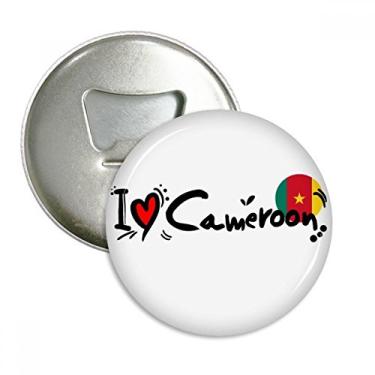 Imagem de I Love Cameroon Word Flag Love Heart Illustration Abridor de Garrafas Emblema Multifuncional