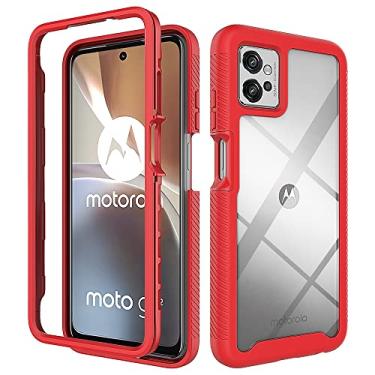 Imagem de Capas de proteção resistentes de cor sólida compatíveis com Motorola Moto G32 G 32 capas de silicone nível militar anti-queda capa traseira (vermelho, Motorola Moto G32)
