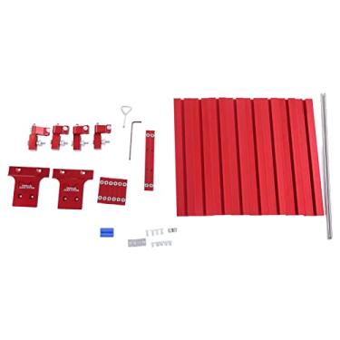 Imagem de Conjunto de trilho de guia paralelo para marcenaria trilho de serra circular elétrica de liga de alumínio com blocos deslizantes para bancada de marcenaria