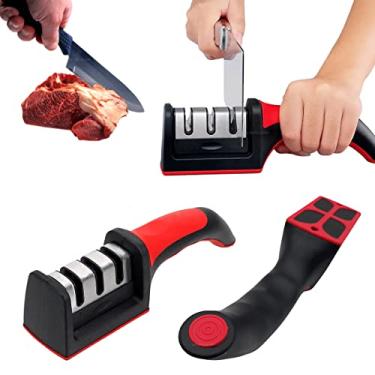 Imagem de Afiador Amolador De Facas Profissional 3 Opções Faca Chaira Afiar Antiderrapante Afia Inox Cerâmica Corte Fio Lamina