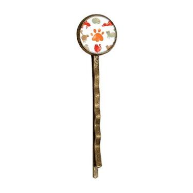 Imagem de Animal Cute Cat Family Footprint Retro Metal Hair Bobby Pin Headwear