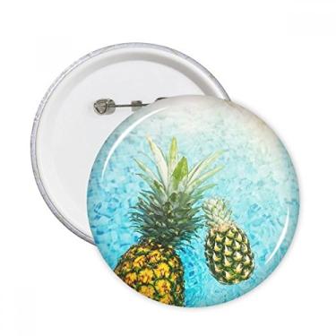 Imagem de Abacaxi vermelho frutas imagem azul água pinos redondos crachá botão decoração roupas 5 peças presente