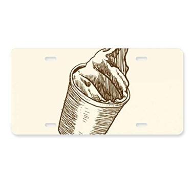 Imagem de DIYthinker Copo marrom para desenho manual de sorvete, placa de licença para decoração de carro, acessório de aço inoxidável