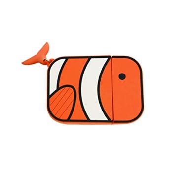 Imagem de Compatível com Airpods Pro Case - Capa protetora de silicone desenho de peixe película protetora compatível com Pro Case 2020 - Vermelho