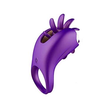 Imagem de Língua Lambendo Clitóris Estimulador Rotação Anel ponto G Massagem Zatla Shop (Roxa)