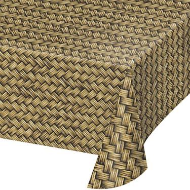 Imagem de Creative Converting Toalha de mesa de plástico com design de trama de cesta TABLECOVER PL 137 x 274 cm, 137 x 274 cm, multicolorida
