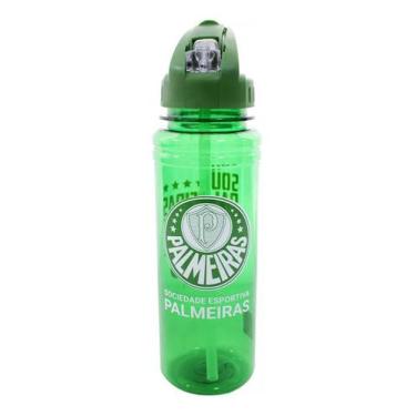 Imagem de Garrafa De Plástico Com Canudo Retrátil 700ml - Palmeiras - Mileno