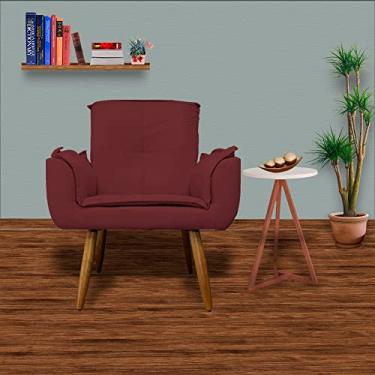Imagem de Jogo 2 Poltronas Decorativas Para Sala Comercial Emília Plus Suede Vermelho Bordo - LM DECOR