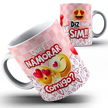 Imagem de Caneca namorados emoji Quer namorar comigo (Branca)